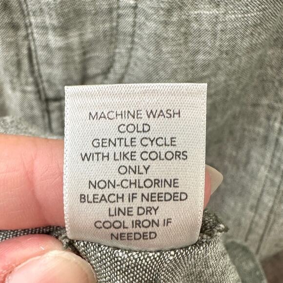 CHRISTOPHER & BANKS | Green Linen Blend Midi Skirt Pockets Casual | Size 4 - Picture 7 of 7